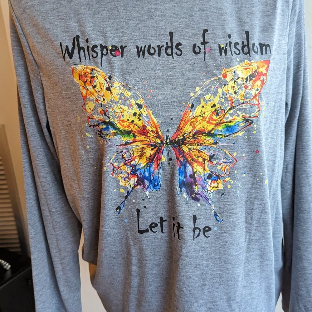 Butterfly Casual Loose Long-Sleeve T-Shirt